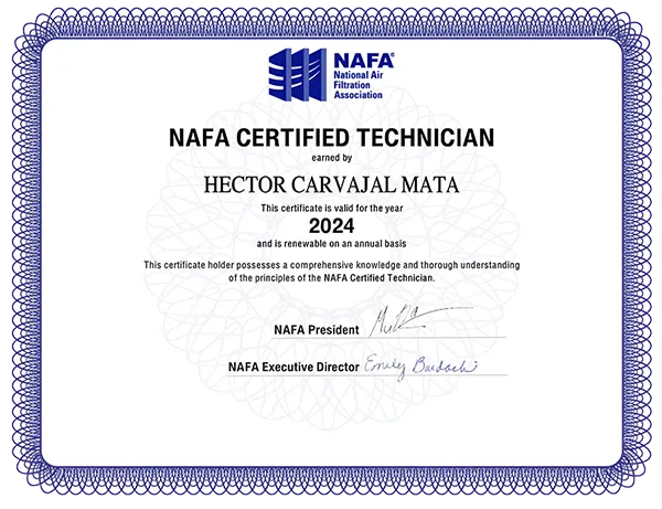 Certificado NAFA Certified Technician