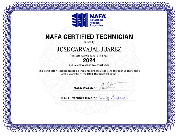 Certificado NAFA Certified Technician